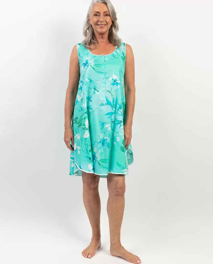 Leona Lace Trim Floral Print Swing Nightdress^Cyberjammies Online