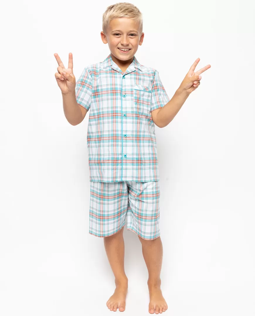 Luca Boys Check Shorty Set^Cyberjammies Discount
