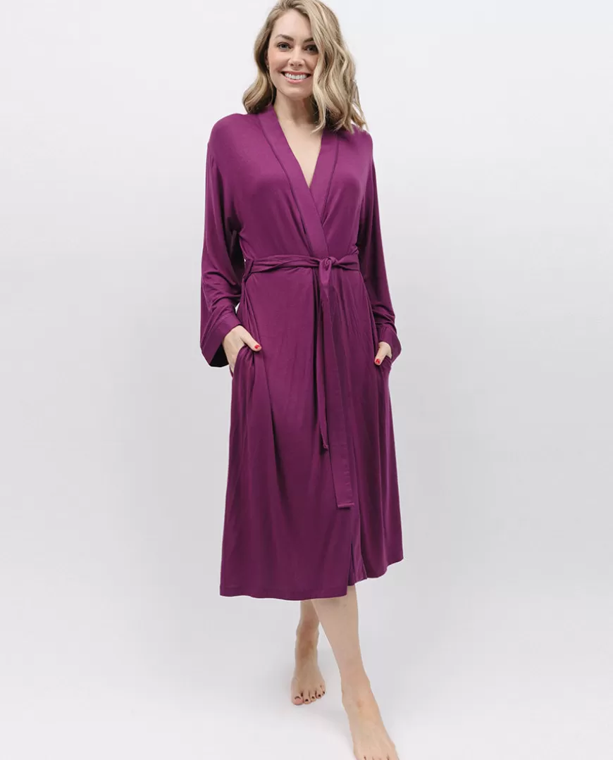 Magenta Jersey Long Dressing Gown^Cyberjammies Discount