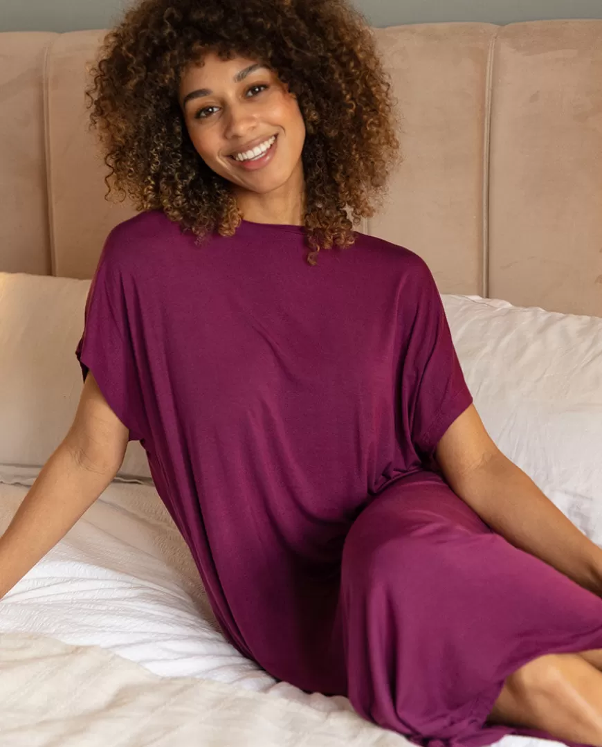 Magenta Jersey Long Nightdress^Cyberjammies Sale
