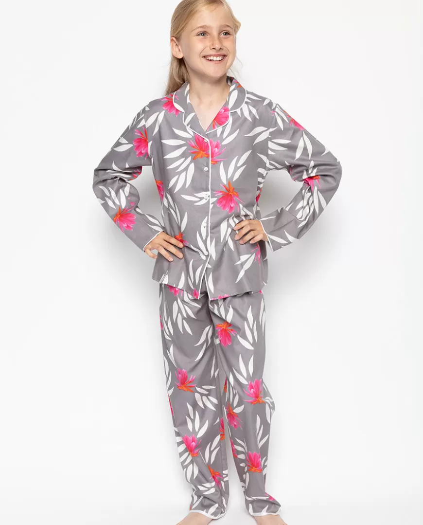 Mallory Grey Floral Print Pyjama Set^Cyberjammies Clearance