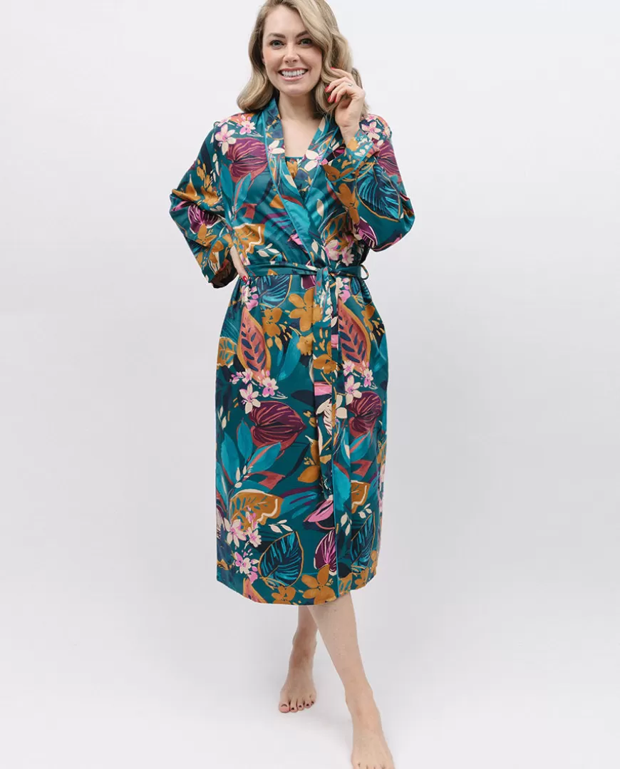 Maple Leaf Print Long Dressing Gown^Cyberjammies Fashion