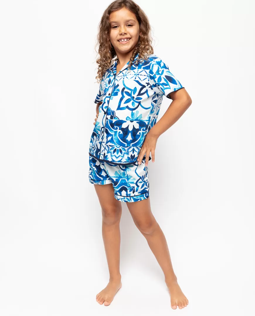 Marie Girls Tile Print Shorty Set^Cyberjammies Sale
