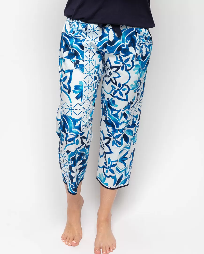 Marie Tile Print Cropped Pyjama Bottoms^Cyberjammies Cheap
