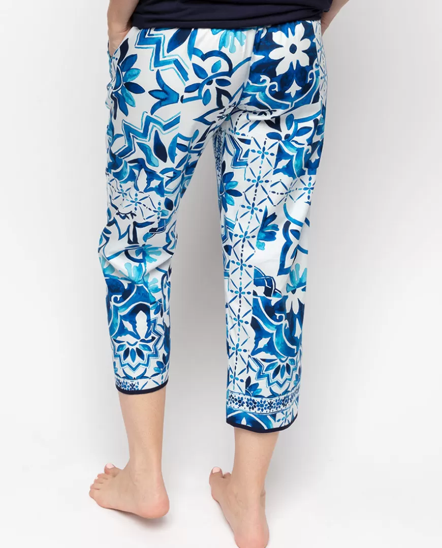 Marie Tile Print Cropped Pyjama Bottoms^Cyberjammies Cheap