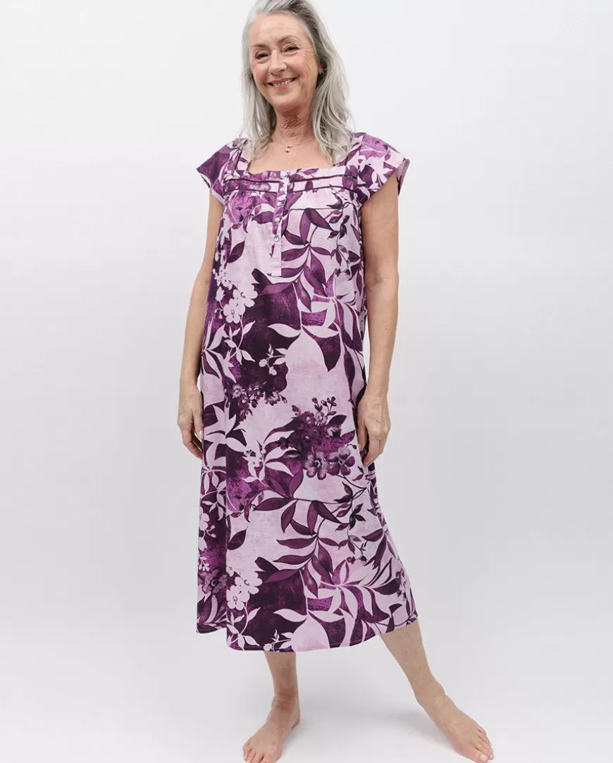 Mary Lace Trim Floral Print Long Nightdress^Cyberjammies Best