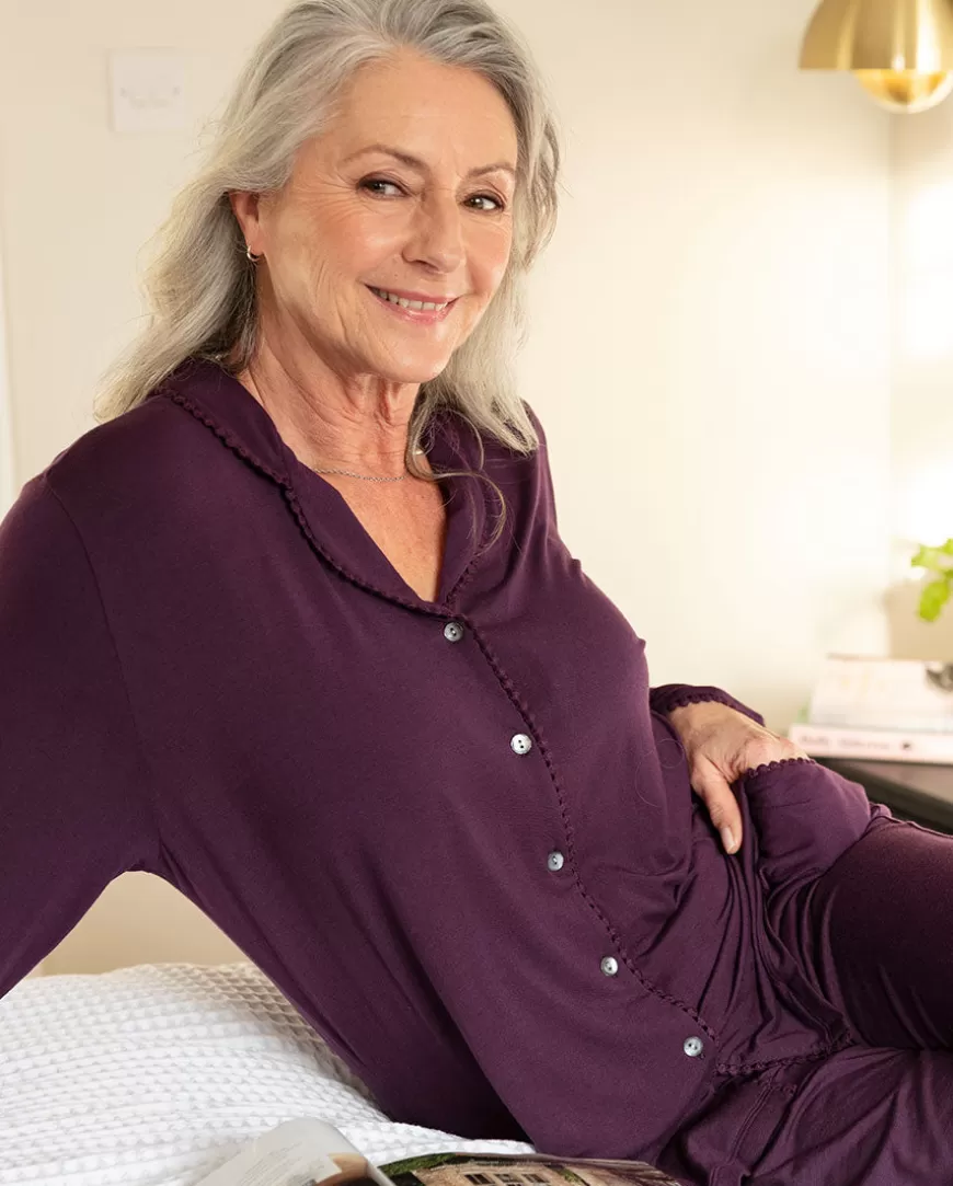 Mary Lace Trim Jersey Pyjama Set^Cyberjammies Cheap