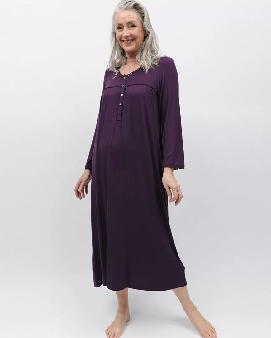 Mary Lace Trim Jersey Short Nightdress^Cyberjammies Outlet