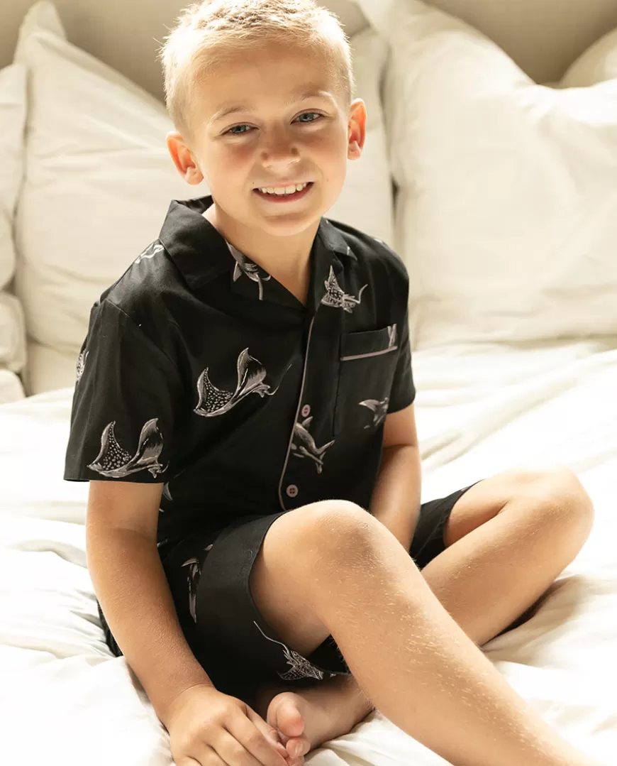 Mason Boys Shark Print Shorty Set^Cyberjammies Store