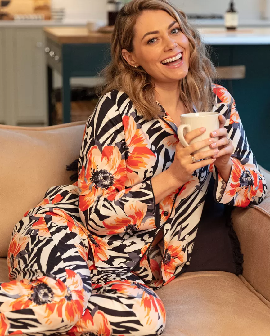 Nicole Womens Animal Floral Print Pyjama Set^Cyberjammies Shop