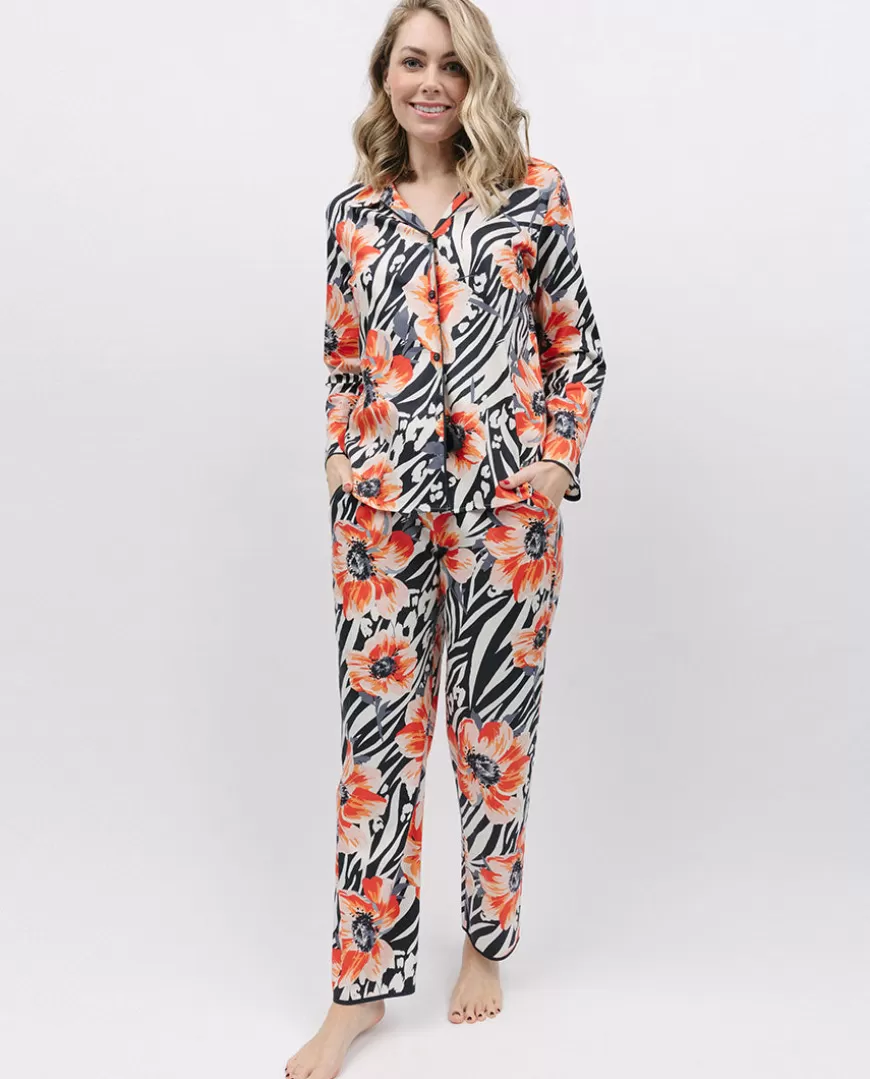 Nicole Womens Animal Floral Print Pyjama Set^Cyberjammies Shop
