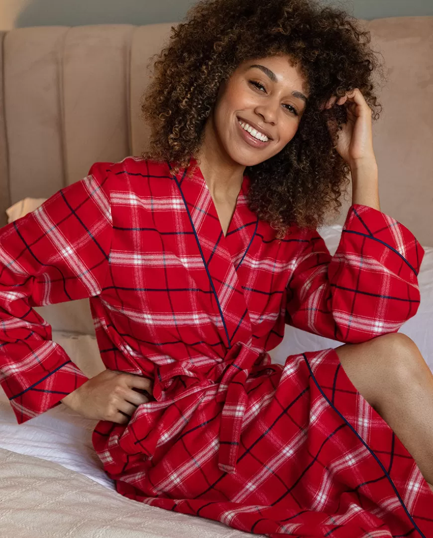 Noel Womens Super Cosy Check Long Dressing Gown^Cyberjammies Discount