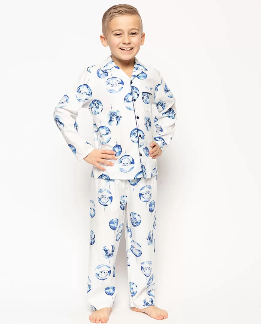 Riley Boys White Bauble Print Pyjama Set^Cyberjammies Cheap