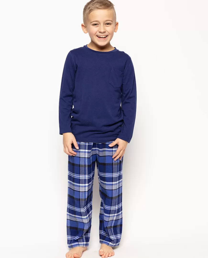 Riley Jersey T-Shirt And Brushed Check Pyjama Set^Cyberjammies Cheap