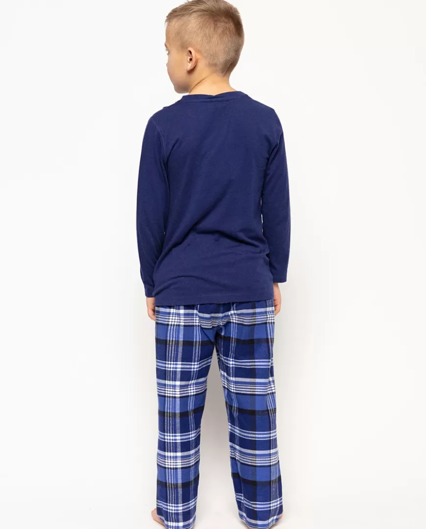 Riley Jersey T-Shirt And Brushed Check Pyjama Set^Cyberjammies Cheap