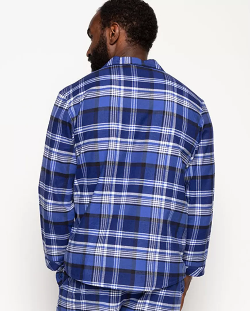 Riley Mens Brushed Check Pyjama Top^Cyberjammies Cheap