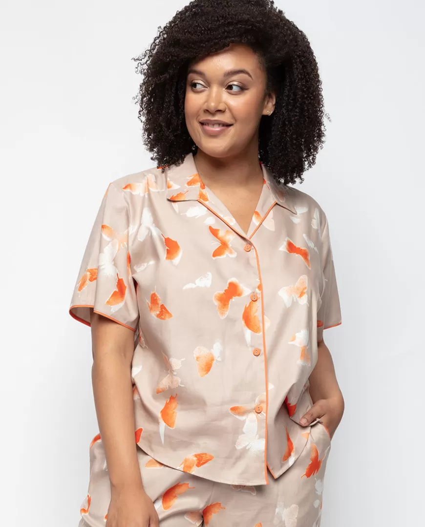Sage Butterfly Print Pyjama Top^Cyberjammies Discount