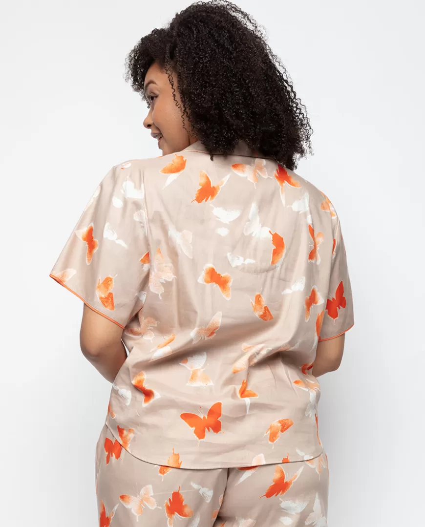 Sage Butterfly Print Pyjama Top^Cyberjammies Discount