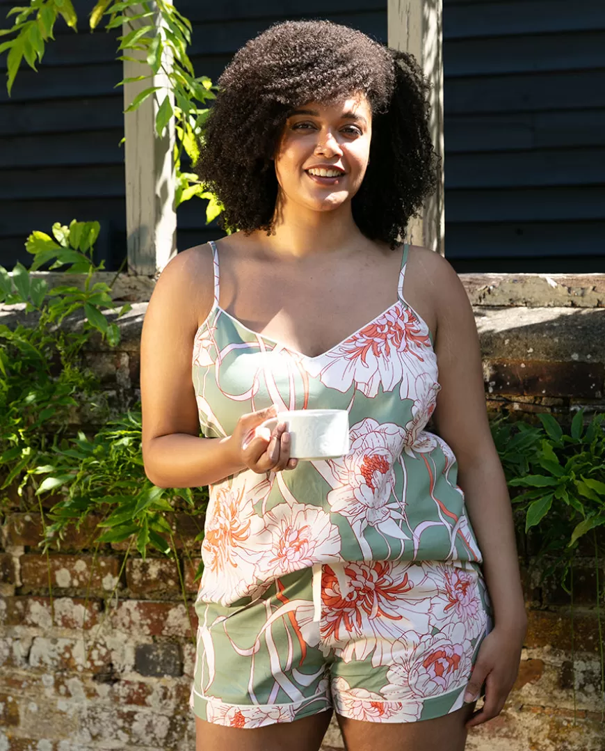 Sage Floral Print Cami And Shorts Set^Cyberjammies Discount