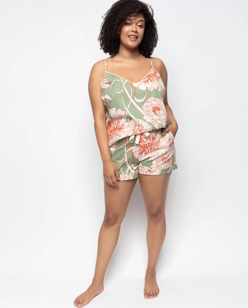 Sage Floral Print Cami And Shorts Set^Cyberjammies Discount