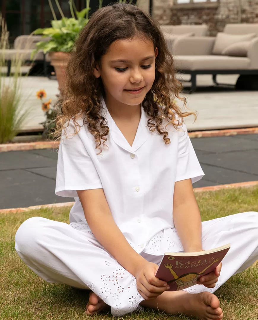Saskia Girls Embroidered Pyjama Set^Cyberjammies Cheap