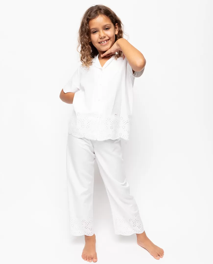 Saskia Girls Embroidered Pyjama Set^Cyberjammies Cheap