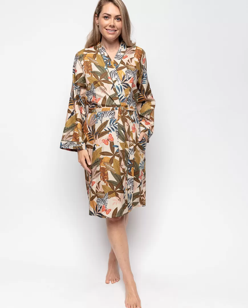 Savannah Safari Print Short Dressing Gown^Cyberjammies Best Sale