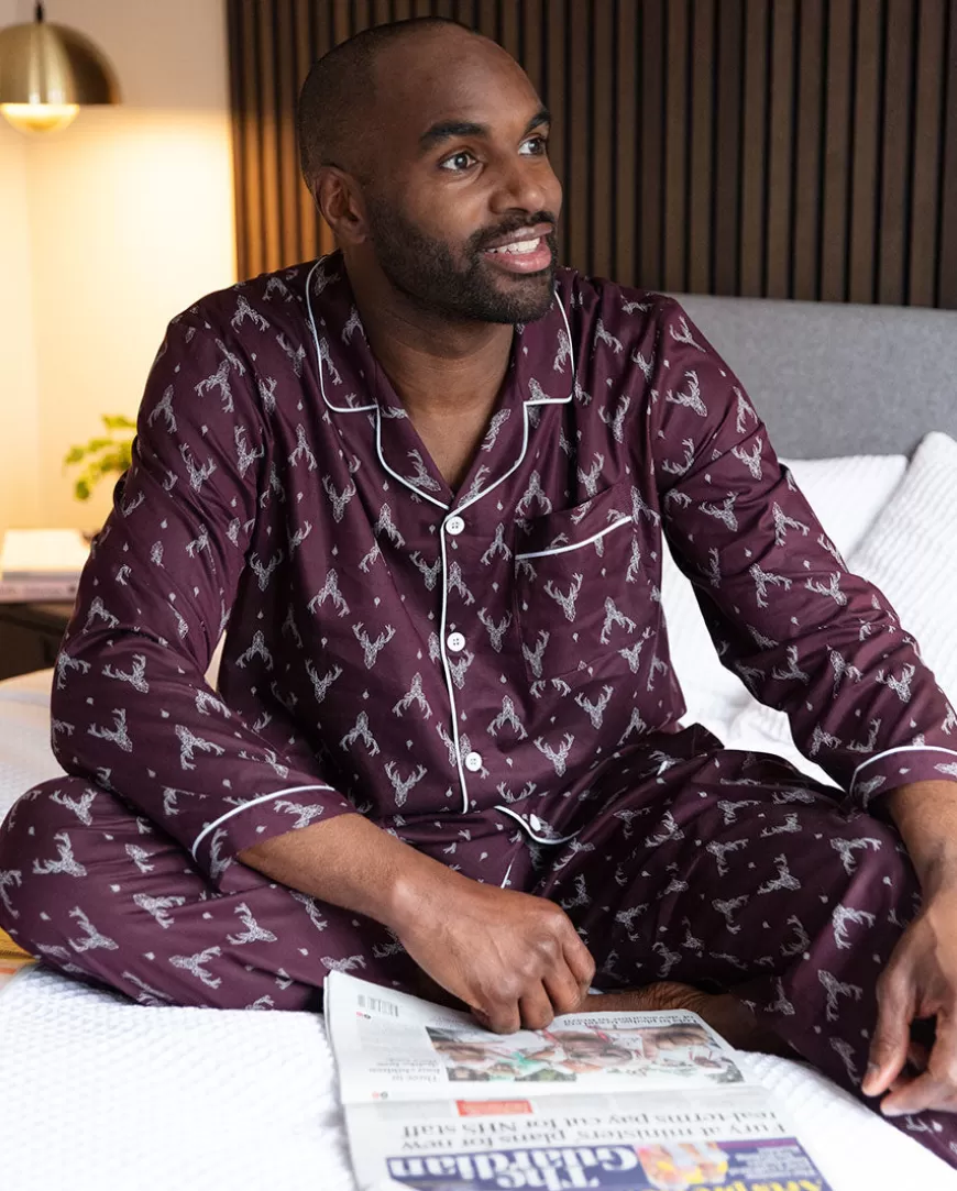Spencer Mens Stag Print Pyjama Set^Cyberjammies Hot