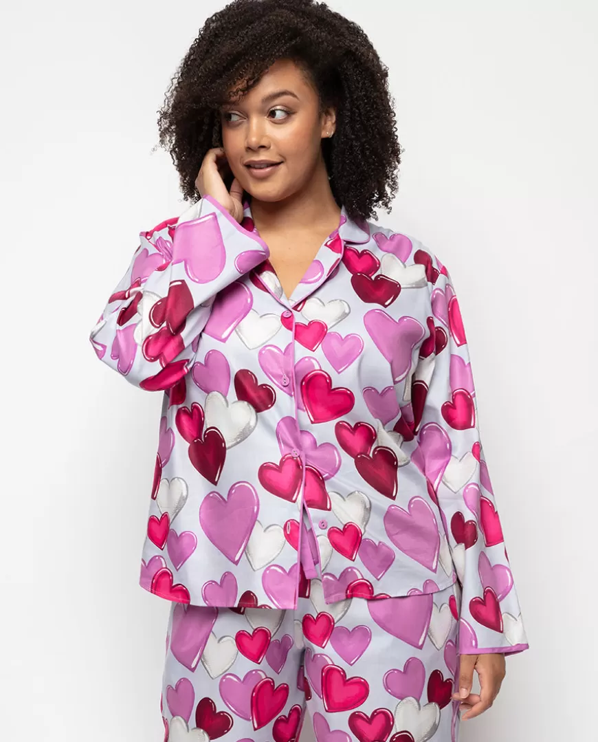 Viola Heart Print Pyjama Top^Cyberjammies Shop