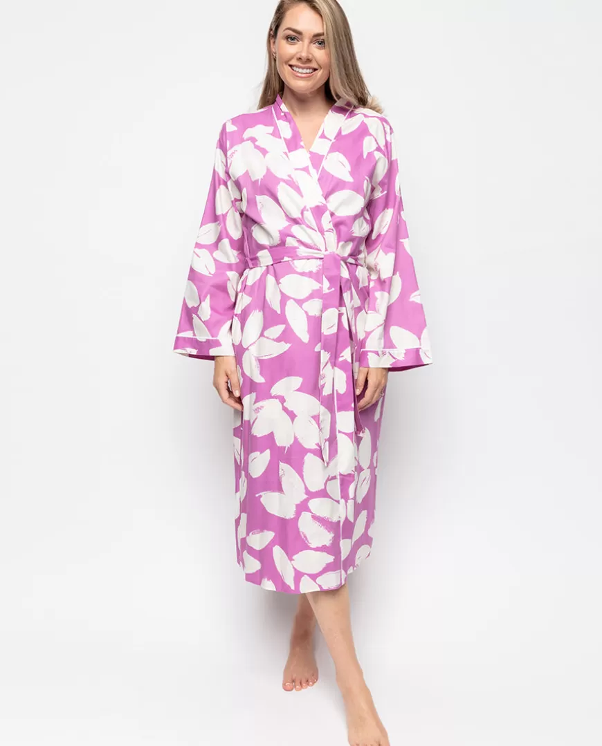Viola Petal Print Long Dressing Gown^Cyberjammies Cheap