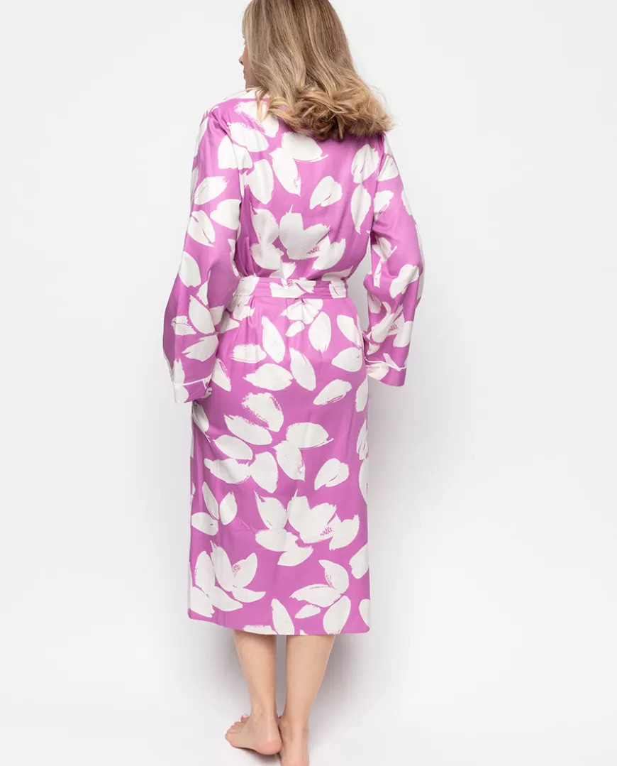 Viola Petal Print Long Dressing Gown^Cyberjammies Cheap