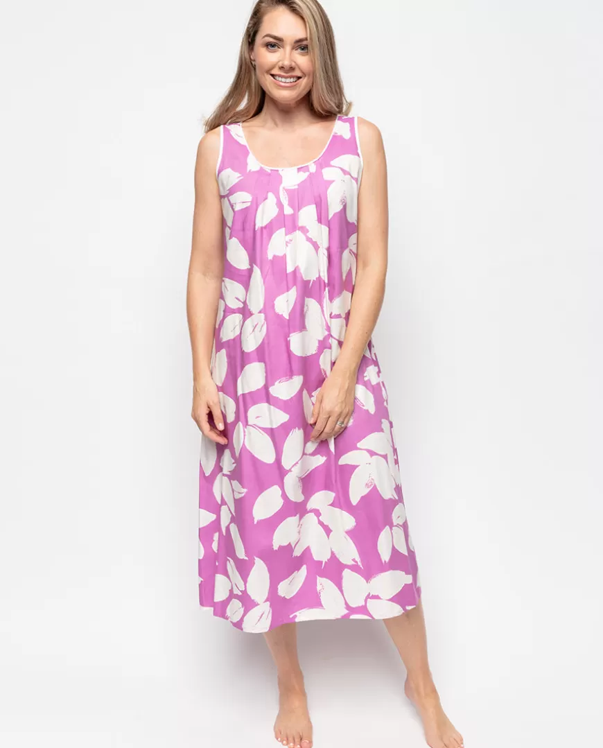 Viola Petal Print Long Nightdress^Cyberjammies Outlet