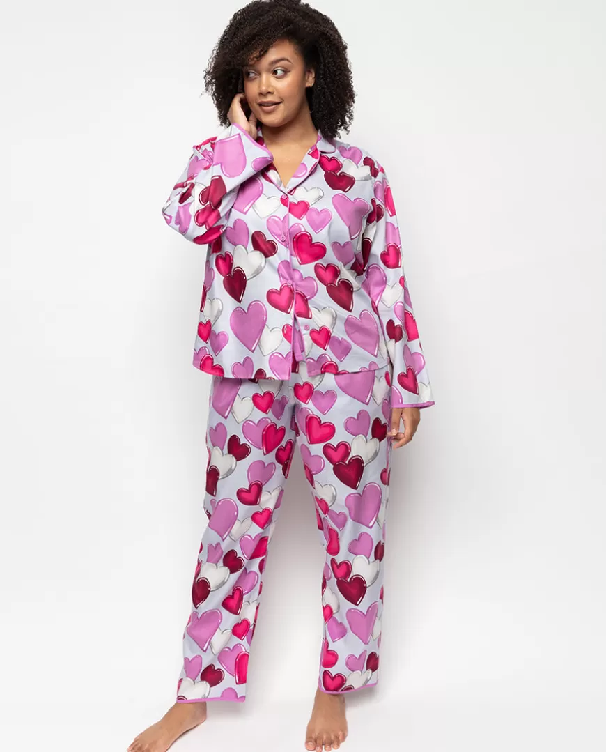 Viola Womens Heart Print Pyjama Set^Cyberjammies New