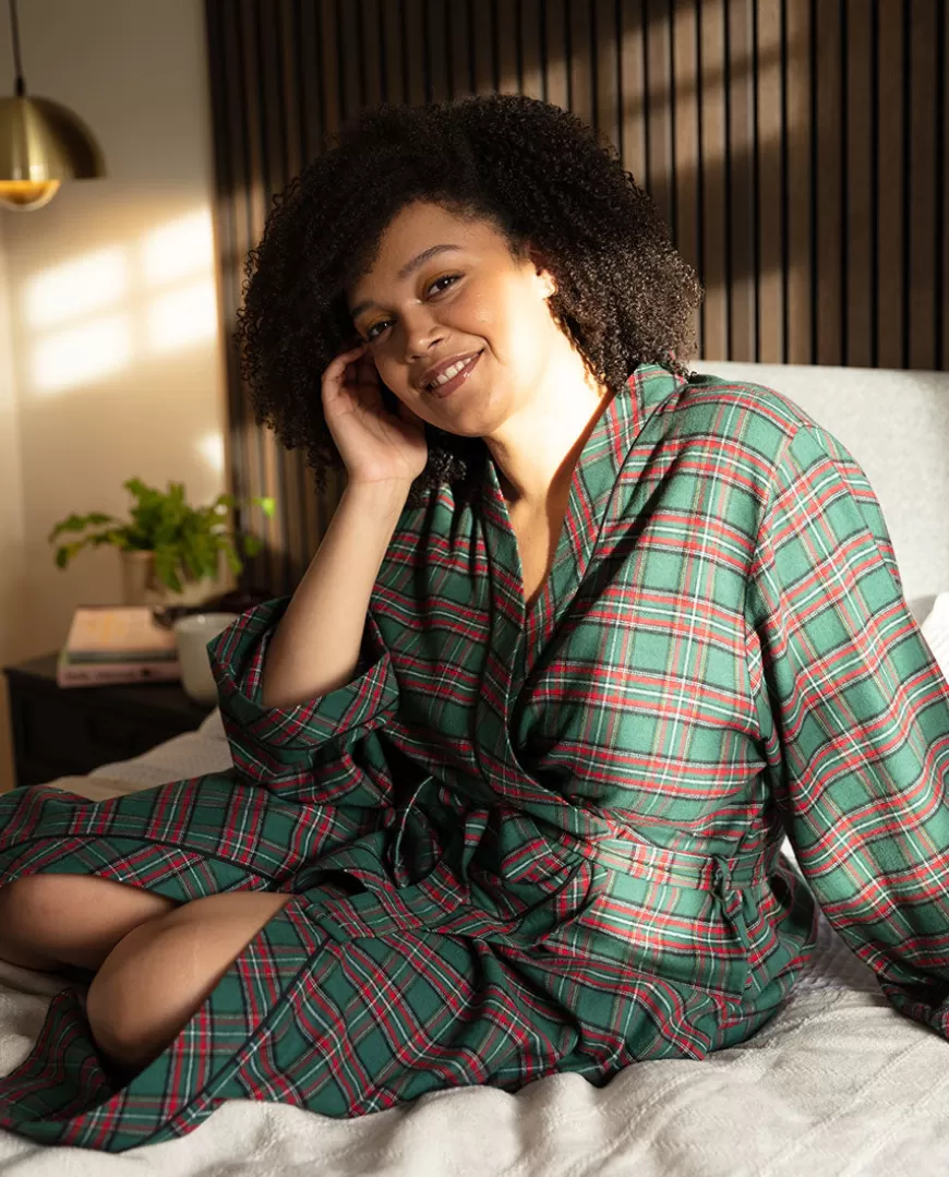 Whistler Womens Super Cosy Check Long Dressing Gown^Cyberjammies Sale