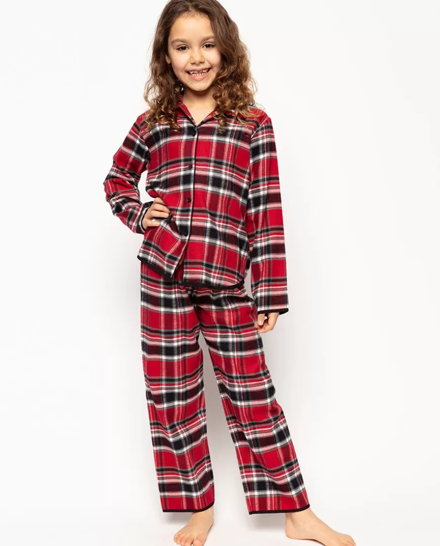 Windsor Girls Red Super Cosy Check Pyjama Set^Cyberjammies Online