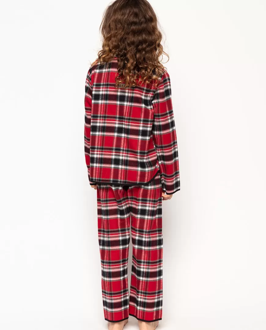 Windsor Girls Red Super Cosy Check Pyjama Set^Cyberjammies Online