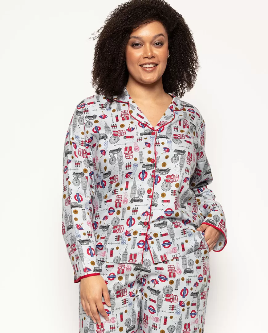 Windsor Womens London Print Pyjama Top^Cyberjammies Fashion