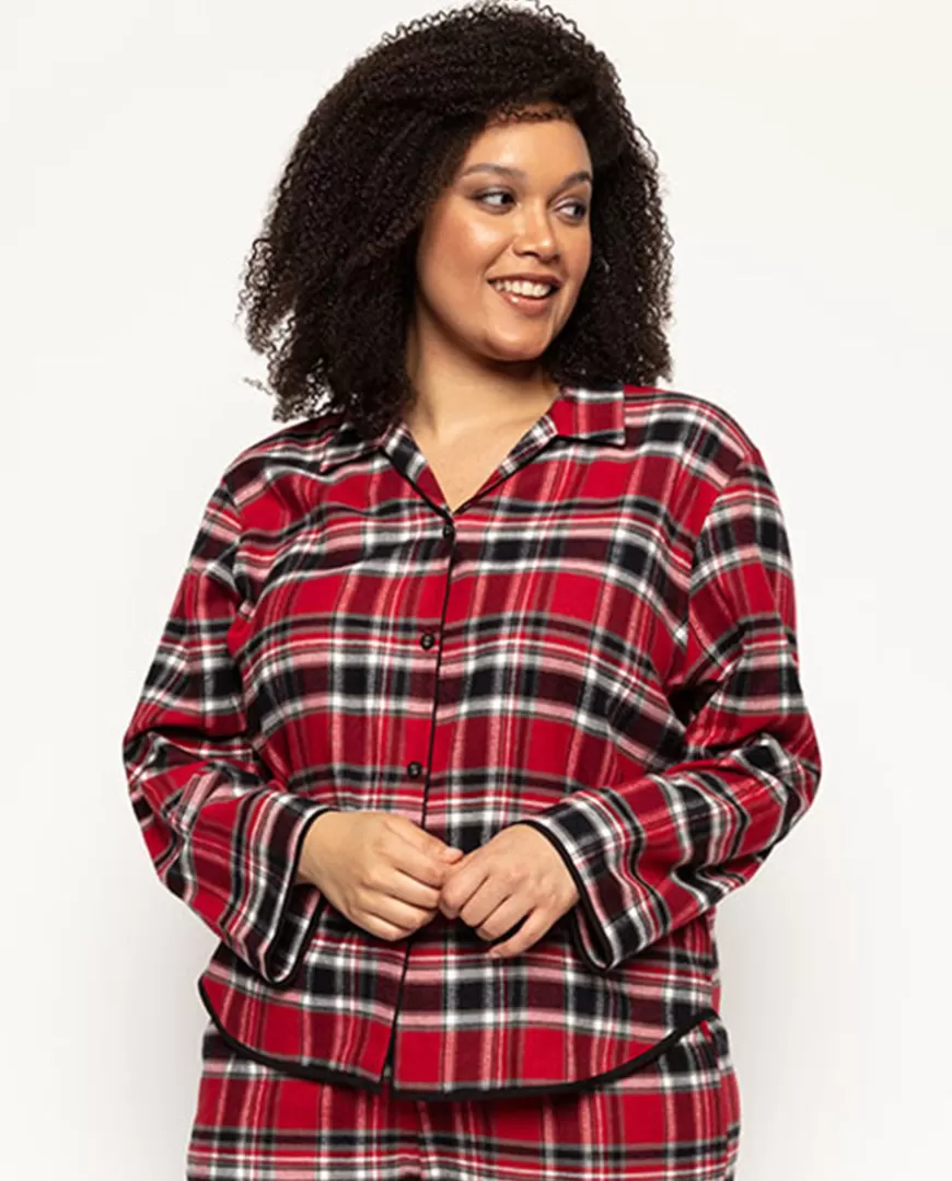 Windsor Womens Super Cosy Check Pyjama Top^Cyberjammies Hot