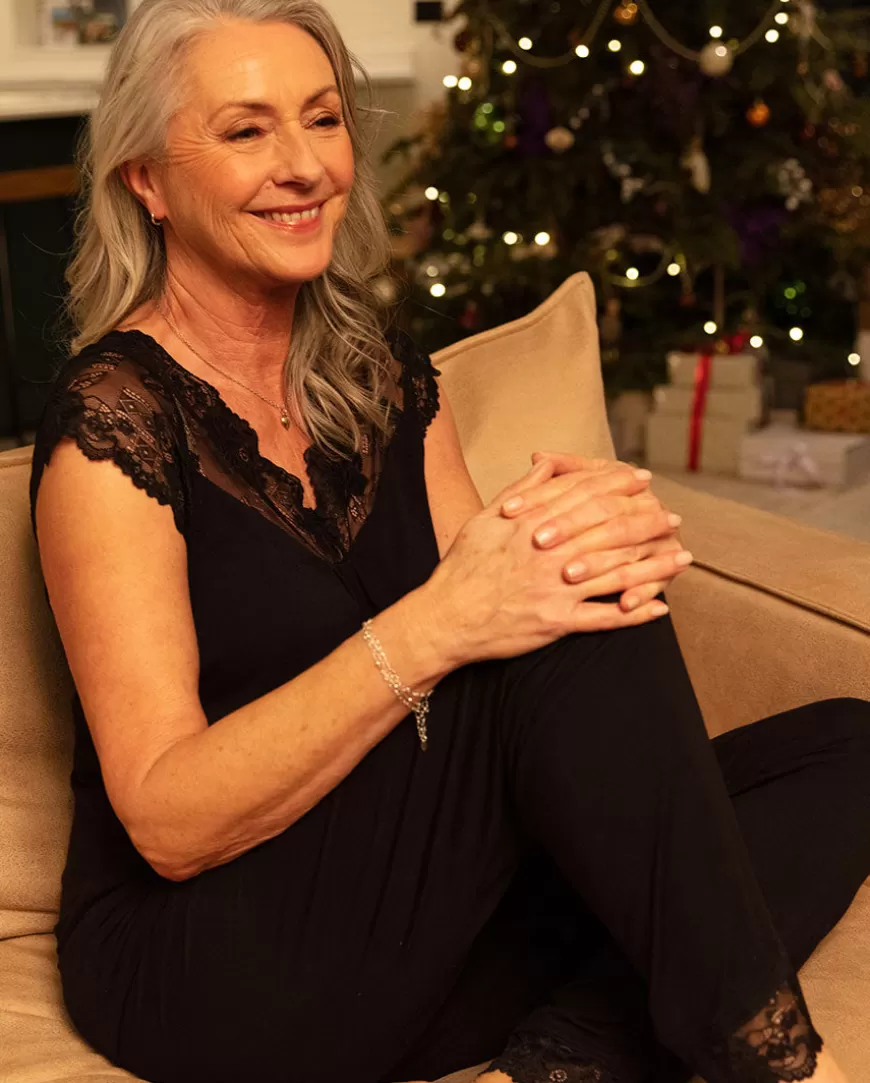 Winnie Black Lace Detail Jersey Pyjama Set^Cyberjammies Flash Sale