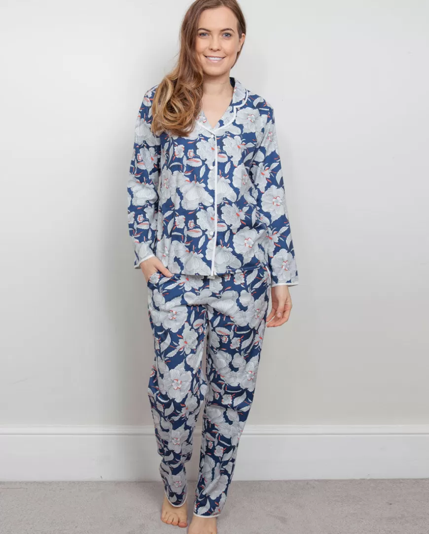 Zoe Woven Long Sleeve Floral Print Pyjama Top^Cyberjammies Best Sale